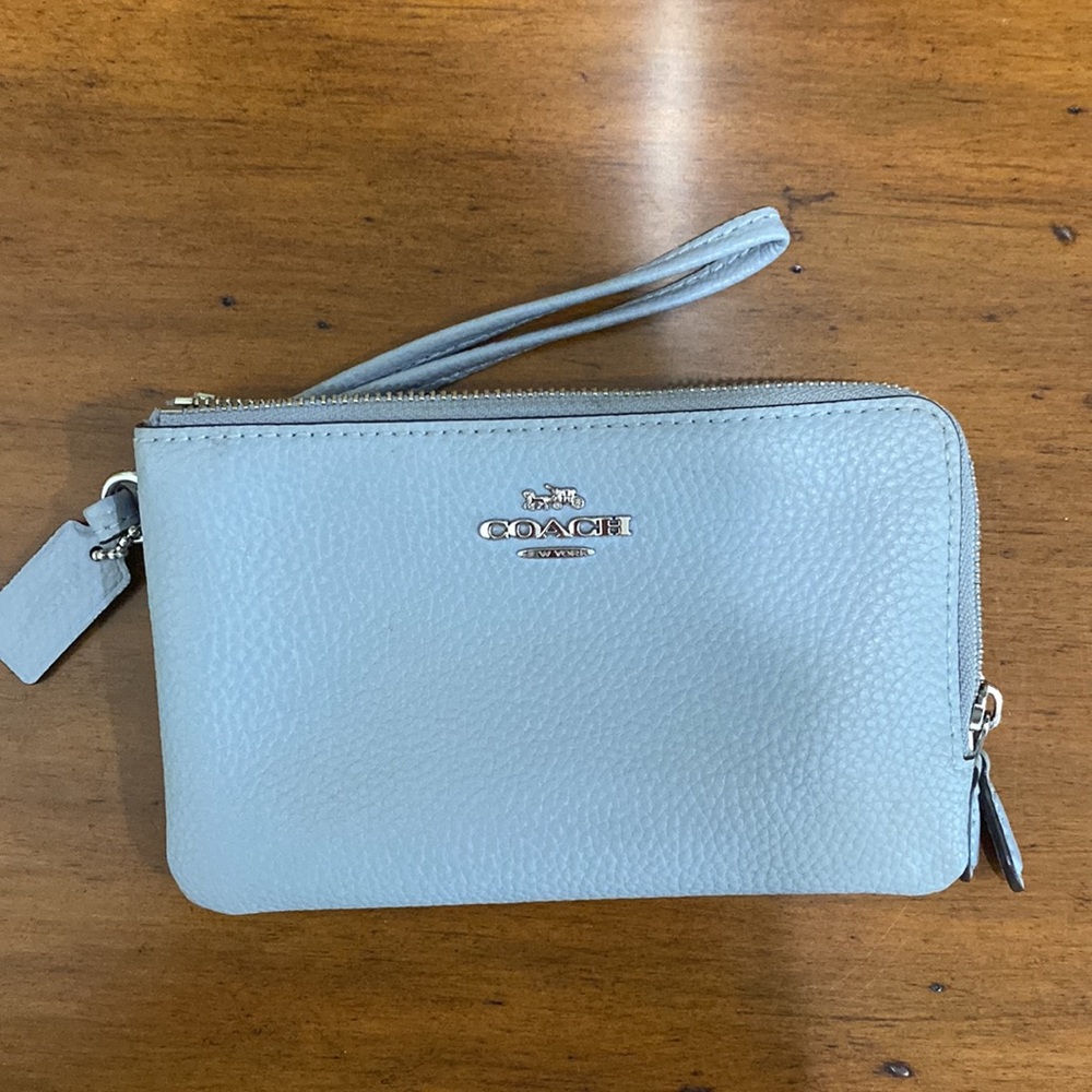 Coach Leather Double Corner Zip Wristlit